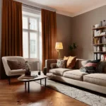 Terracotta Heavyweight Linen Soundproof Curtains 1